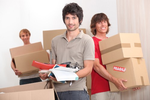 Packing supplies and labelled boxes for flat removals in Silvertown
